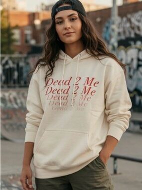 Dax "Dead 2 Me" Hoodie -White/Red NWOT - Unisex Rare Rap Merch Music Rapper Sm.